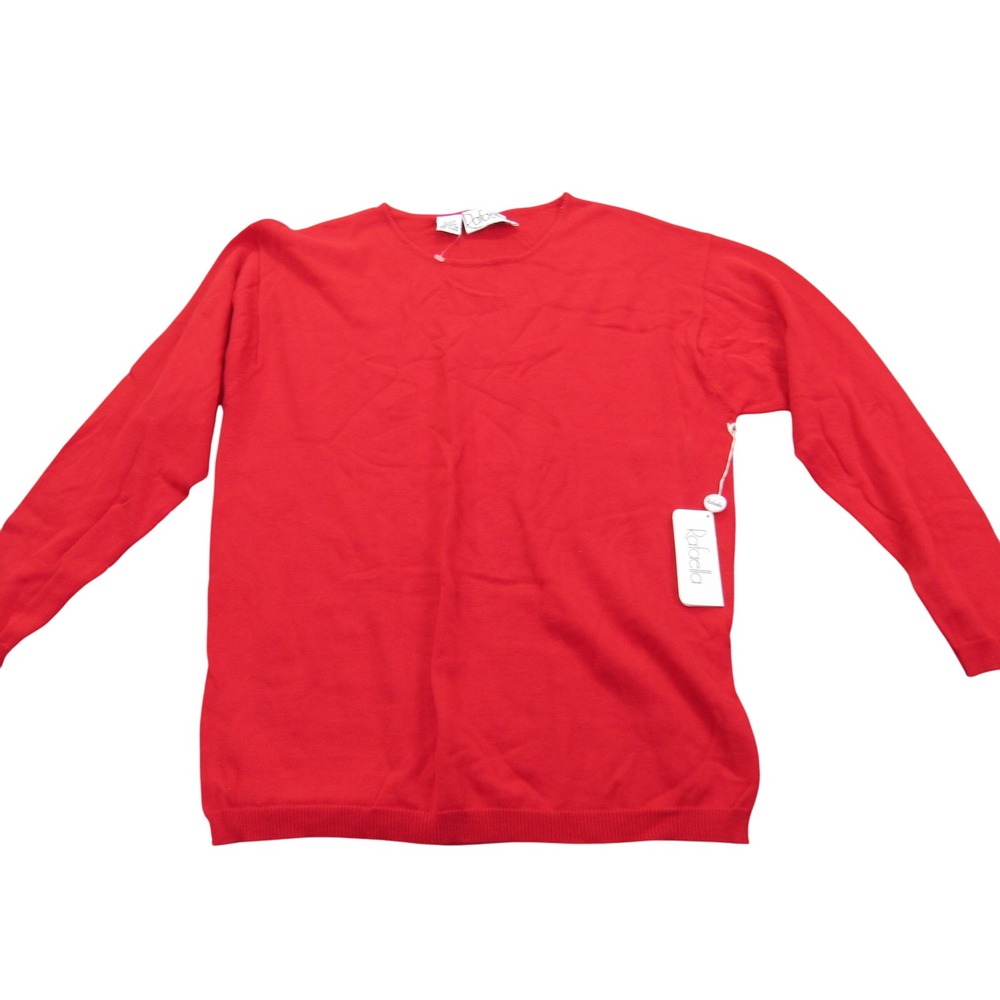 Rafaella Women's Long Sleeve Top‎  Size Medium  Red Cotton Knit